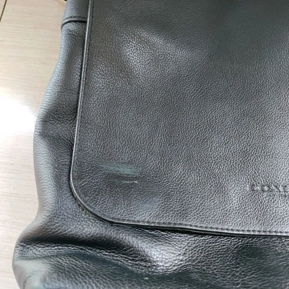 Authentic COACH Charles Leather Small Messenger Crossbody Bag In  Black F28576